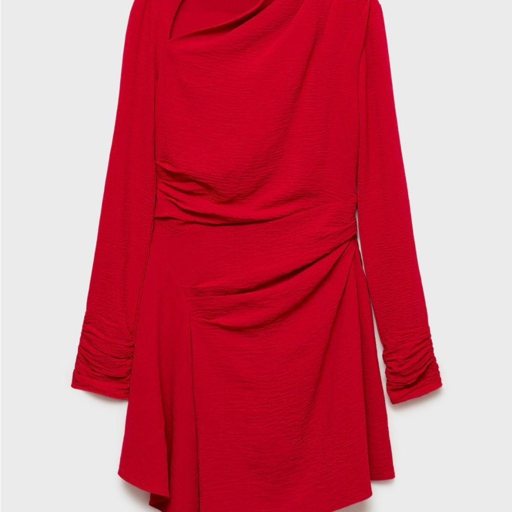 Mango Asymmetric Draped Dress